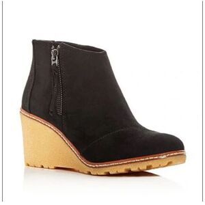 Toms Womens Size 9 Avery Black Faux Suede Wedge Boot Shoes Size‎ Zip
